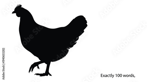 A black silhouette of a chicken standing on one leg