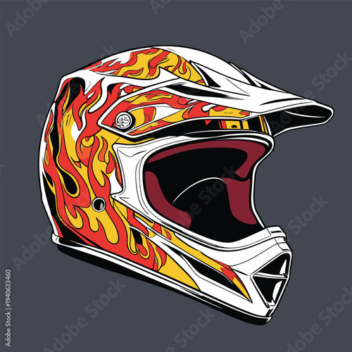 classic motocross helmet flat vector image