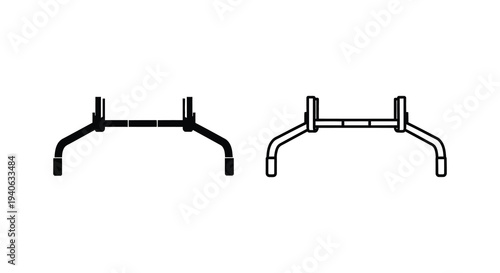 two variations of metal gymnastic shown in a instrument silhouette