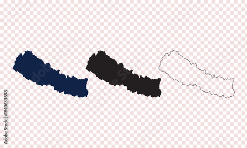 Nepal map vector illustration dark blue color isolated on transparent background high quality professional style perfect for web and print media projects design element