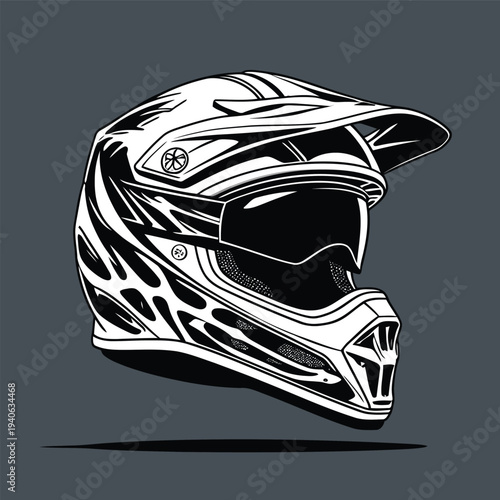classic motocross helmet flat vector image