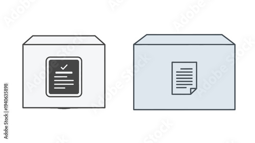 Secure Package Boxes with Document Label, Shipping Logistics and Delivery Management Illustration