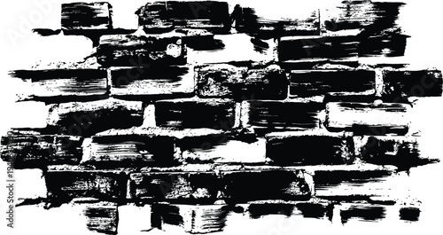 Black and white image of a brick wall