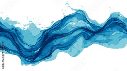 Vector flowing azure river of vibrant water, captures the essence of tranquility and serenity. This graphic is a visual symphony of fluid motion and abstract art.