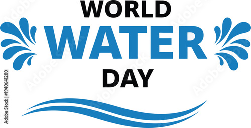 World water day logo with blue water droplets and waves