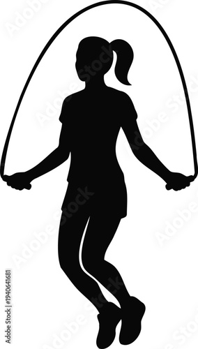 Person Skipping Rope Jumping Silhouette