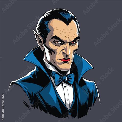 cute dracula flat vector image