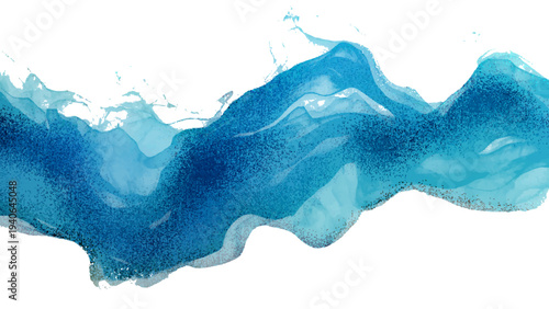 Vector abstract design with flowing lines of vibrant azure water, suggesting movement, fluidity, and artistic expression.
