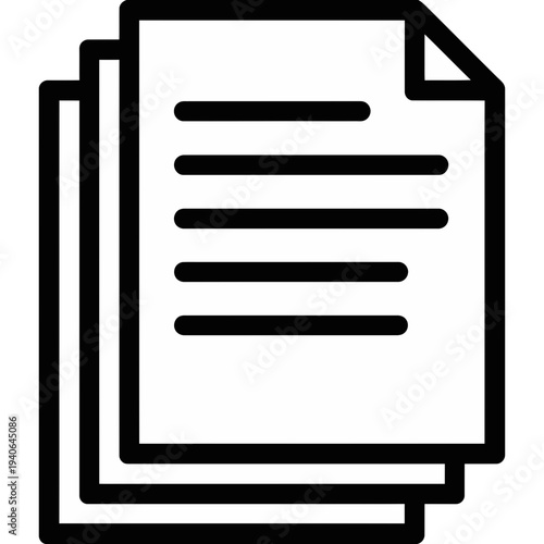Stacked document pages icon with text lines