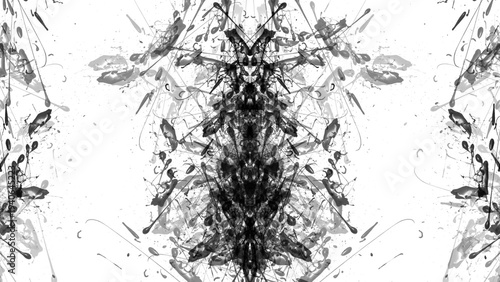 Wallpaper Mural Black ink stains used in psychology creating abstract drawings with a transparent background Torontodigital.ca