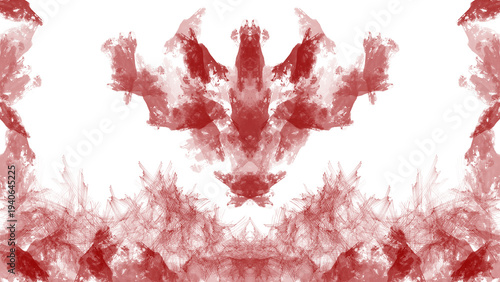 Wallpaper Mural Red ink stains used in psychology creating abstract drawings with a transparent background Torontodigital.ca