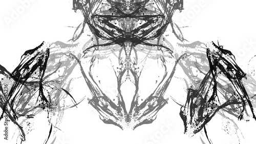 Wallpaper Mural Black ink stains used in psychology creating abstract drawings with a transparent background Torontodigital.ca