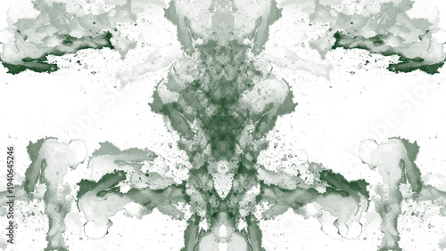 Wallpaper Mural Green ink stains used in psychology creating abstract drawings with a transparent background Torontodigital.ca