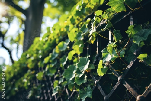 Green Ivy Covered Chain Link Fence