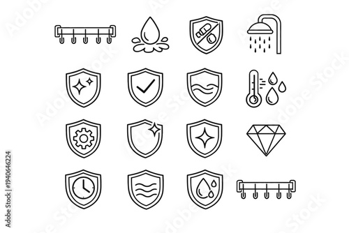 Storage icon durability hook clean refined wall tidy finish vector rail