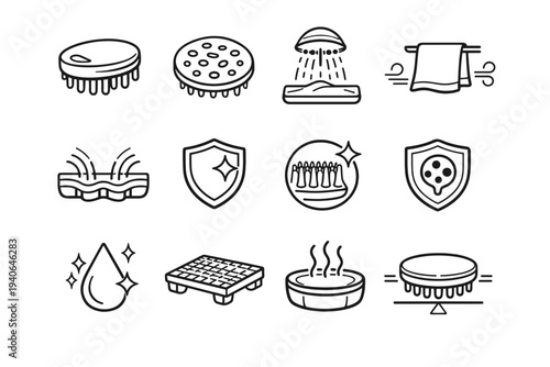 Concept holes vector outline water bath pet base tool icon design appearance