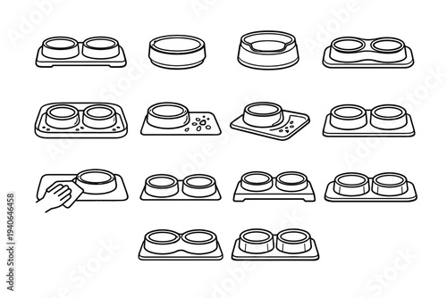 Clean feeding pet concept geometry surface neat vector contained appearance icon