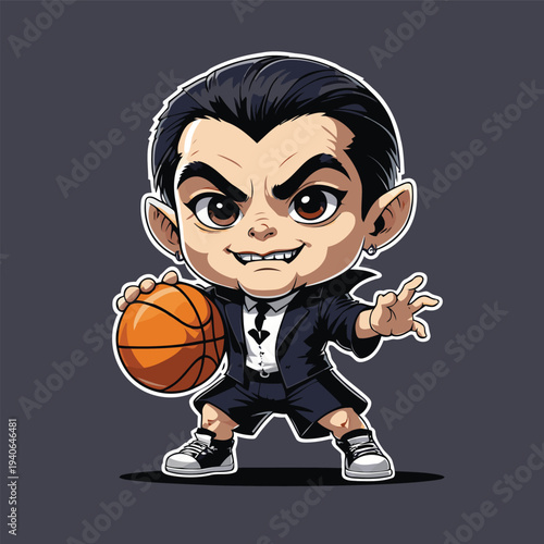 cute dracula flat vector image