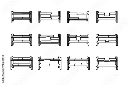 Organizer rectangular silhouette fit under home icon geometric base vector sink rack