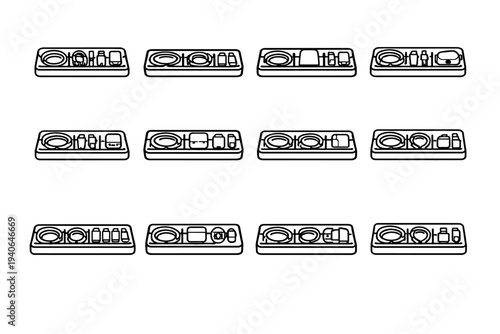 Vector proportions footprint cable minimal icon solution icons organizer drawer refined