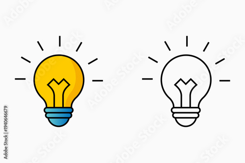 Light Bulb Thinking Icon – Idea and Innovation Symbol