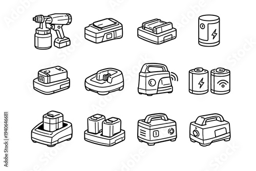 Icon sprayer modern vector cordless flexible design power outline unit icons