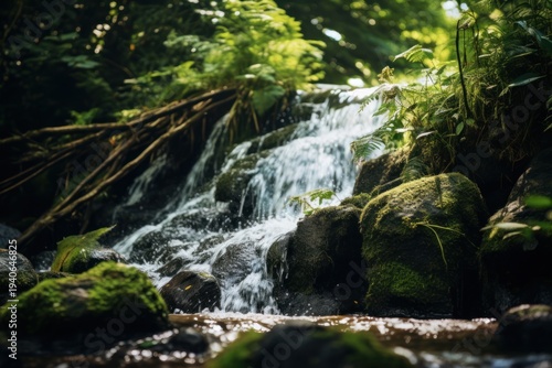 Serene Forest Waterfall