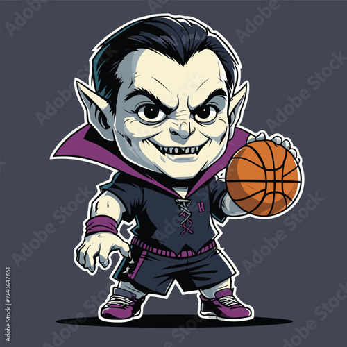 cute dracula flat vector image
