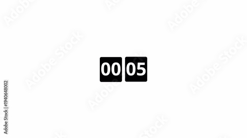 10 second countdown timer animation on a transparent background, 10 second to 0 second countdown timer with alpha channel in 4k.