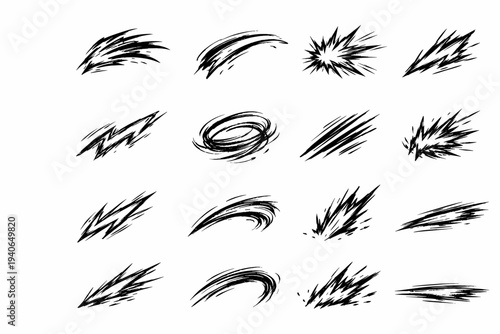 Gesture generation simple sweep path curve arc brutal image icon aggressive action