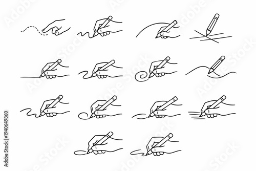 Mindful tracing unhurried icon pace slow patient placement icons gentle sweep vector