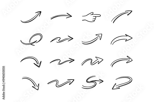Pointer arc symbol simple generation soft curve image arrow icon vector guiding