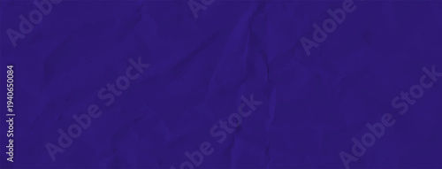 Deep blue or violet crumpled paper background vector. Worn wrinkled texture with teel color, wrinkle crumple effect for art fabric, empty collage abstract sheet designs.