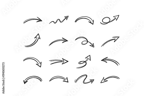 Loose arrow stroke icon navigation directional warm friendly relaxed image vector generation