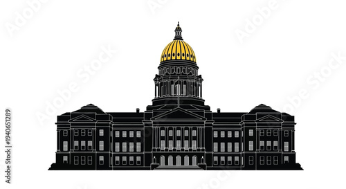 Detailed illustration of the colorado state capitol building in denver