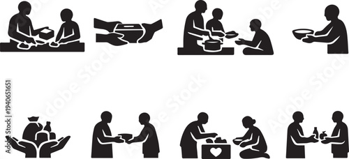 A silhouette vector illustration set featuring a black stick figure person in a yoga lotus position symbol for meditation, medical wellness, or business student sitting pictogram signs