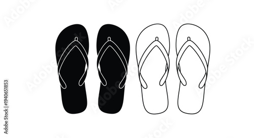 Four flip flops displayed two black and two white shown from above