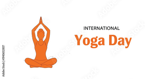 A woman sits in lotus pose for an International Yoga Day event.