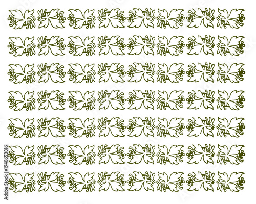 Flower Pattern Christmas Holly Leaf leaves Boarder Book Art Nouveau History Old Deco France Pattern Spain Holiday Winter Spring