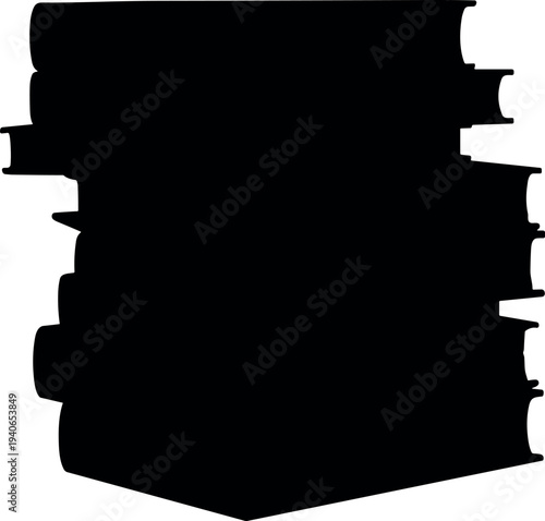 Silhouette of books vector illustration