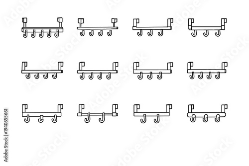 Tidy design outline door icon discreet vector geometry modern minimalism storage concept