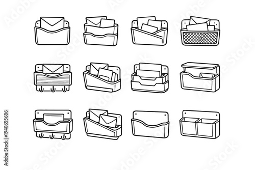 Wall visual icon thoughtful holder corners balanced contours modern outer geometry vector