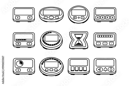 Icon glow timer feature vector module digital surface backlit icons usability visual