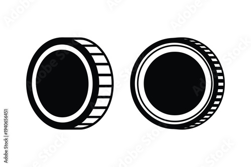 Film reel silhouette graphic illustration on white background