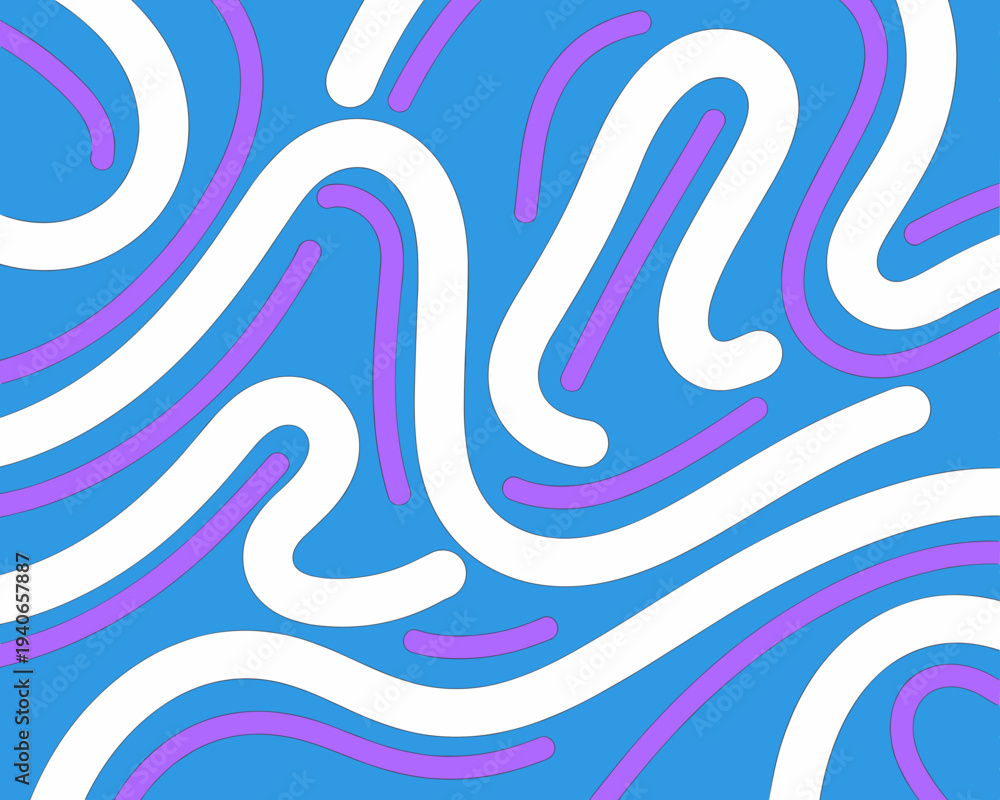 Obraz premium Abstract Intertwined Lines Background – Colorful Modern Loop Pattern Vector
