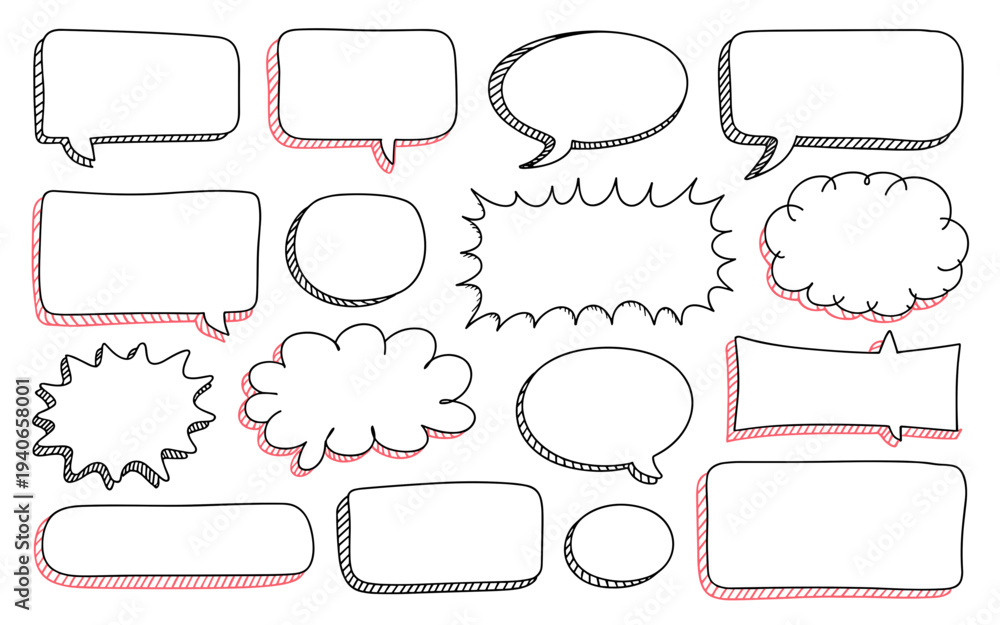 Obraz premium Speech Bubble and Chat Box Icons Set – Comic Dialogue Message Vector Collection
