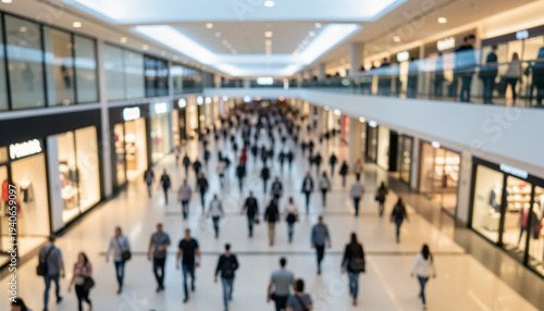 Wallpaper Mural Abstract Blurred Crowd Shopping in Modern Mall, Urban Lifestyle and Black Friday Concept Torontodigital.ca
