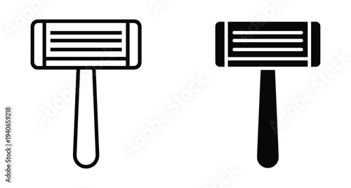 safety razor icon set for shaving and grooming personal care equipment tool for men and women hygiene bathroom accessory vector illustration
