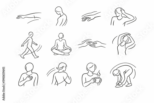 Simple movement motion human sweep curve arm icon generation everyday image vector