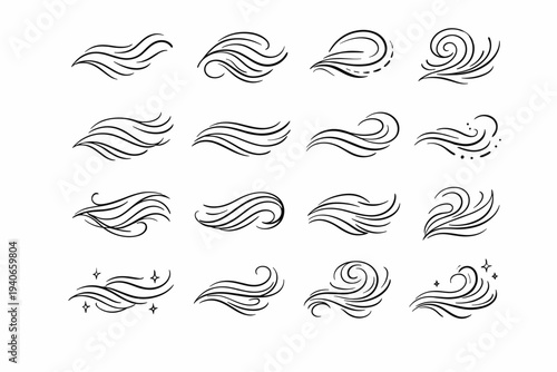 Whisper abstract vector form icons nine icon one three seven ten